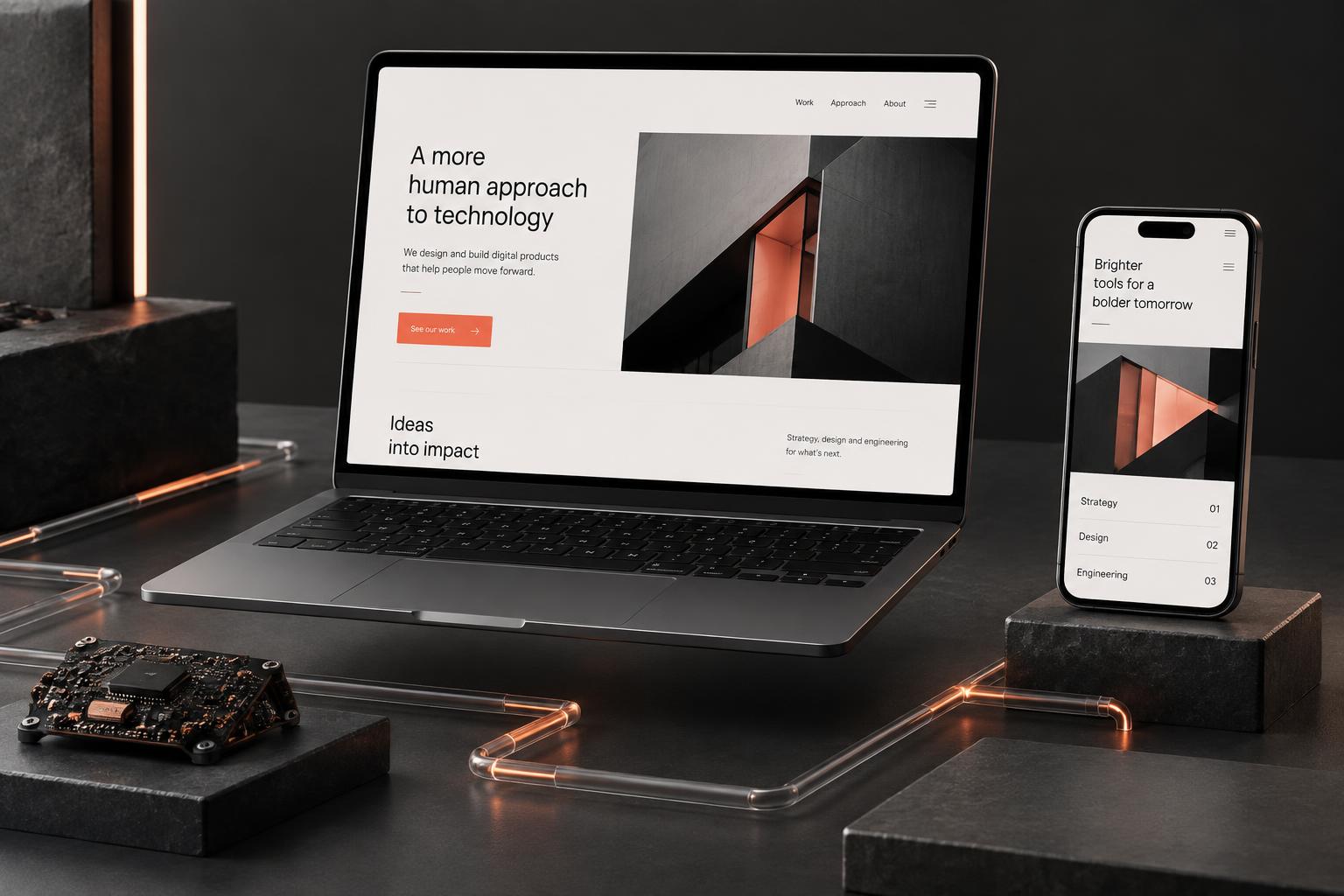 Laptop, mobile application and connected-device prototype